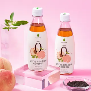 넛츠그린 제로스파클링 복숭아블랙티