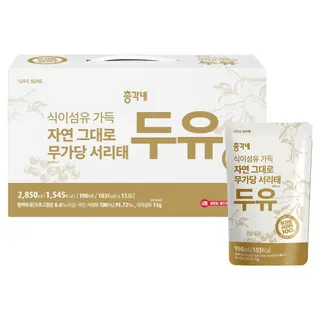 총각네 식이섬유 가득 자연 그대로 무가당 서리태두유